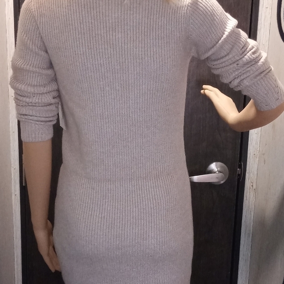 NWT Sadie & Sage Taupe Lace Up Sweater Dress S - Picture 5 of 10